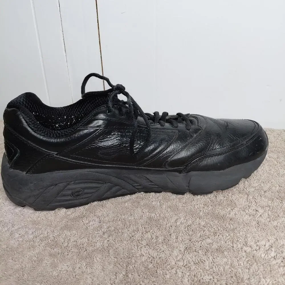 Brooks Shoes Mens Size 14 Addiction Walker Triple Black Leather Walking Ortho - Picture 2 of 12